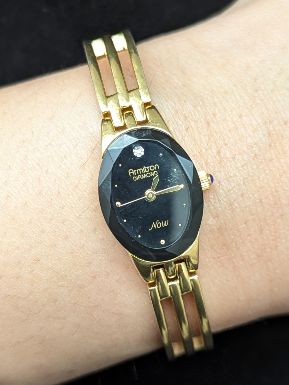 Armitron Gold-Tone Women's Bracelet Watch with Black Dial